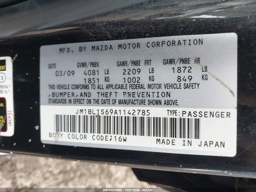 2010 Mazda Mazda3 S Grand Touring VIN: JM1BL1S69A1142785 Lot: 43378892