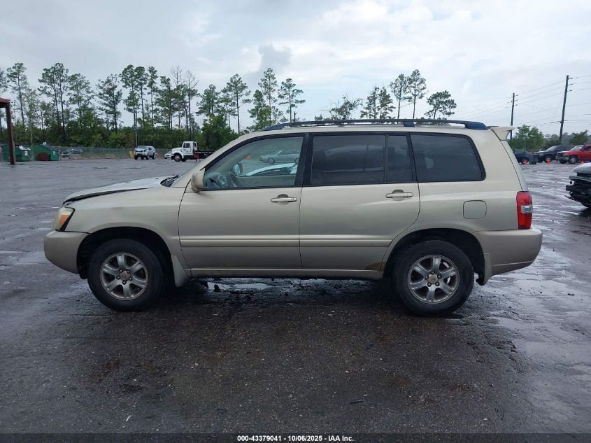 2007 Toyota Highlander V6 VIN: JTEGP21A870145564 Lot: 43379041