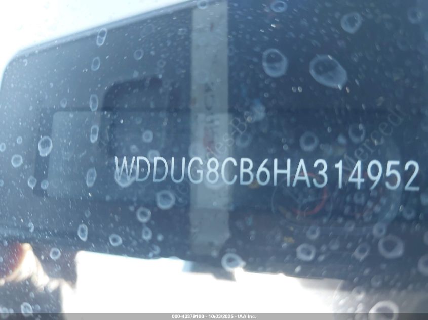 2017 Mercedes-Benz S 550 VIN: WDDUG8CB6HA314952 Lot: 43379100