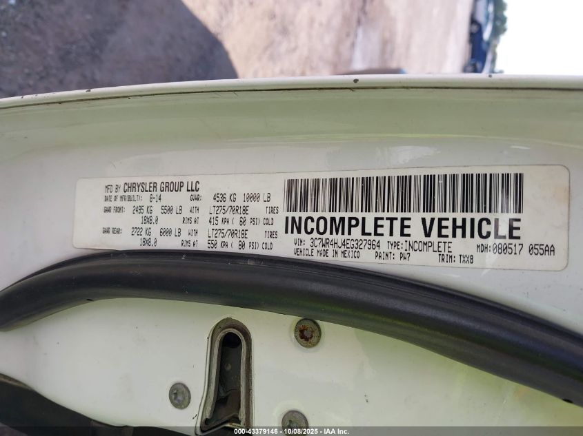 2014 Ram 2500 Tradesman VIN: 3C7WR4HJ4EG327964 Lot: 43379146