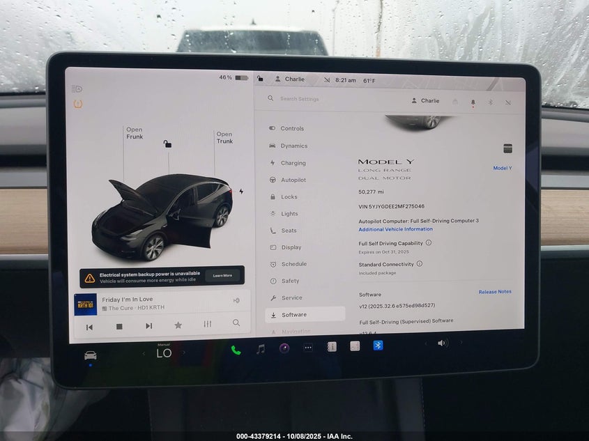 2021 Tesla Model Y Long Range Dual Motor All-Wheel Drive VIN: 5YJYGDEE2MF275046 Lot: 43379214