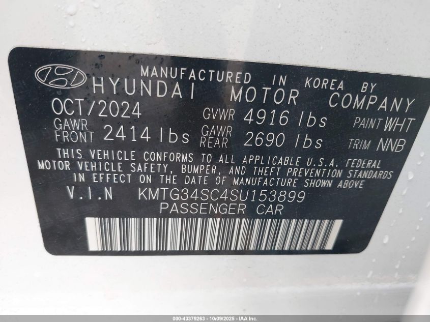 2025 Genesis G70 2.5T Awd VIN: KMTG34SC4SU153899 Lot: 43379263