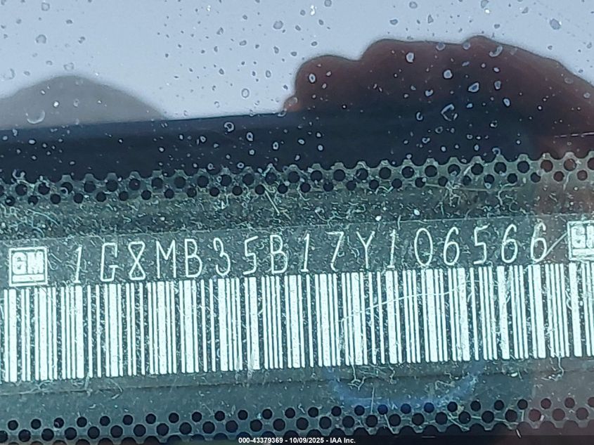 2007 Saturn Sky VIN: 1G8MB35B17Y106566 Lot: 43379369