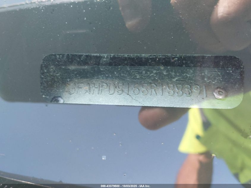 2008 Ford Fusion Sel VIN: 3FAHP08168R188391 Lot: 43379500