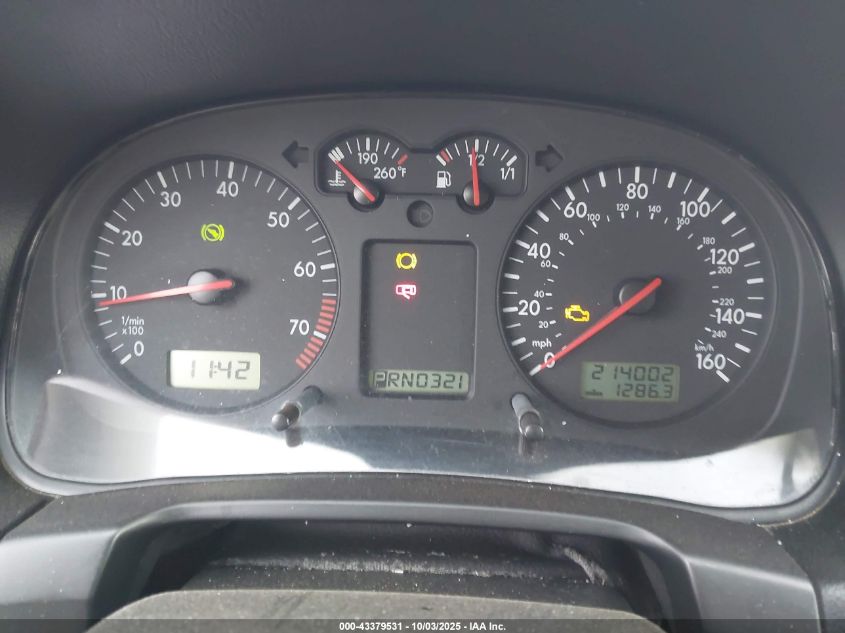 2003 Volkswagen Golf Gls 2.0L VIN: 9BWGK61J534026938 Lot: 43379531