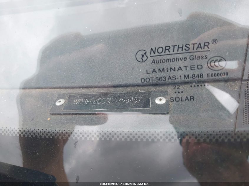 2013 Mercedes-Benz Sprinter 2500 High Roof VIN: WD3PE8CC0D5798457 Lot: 43379537