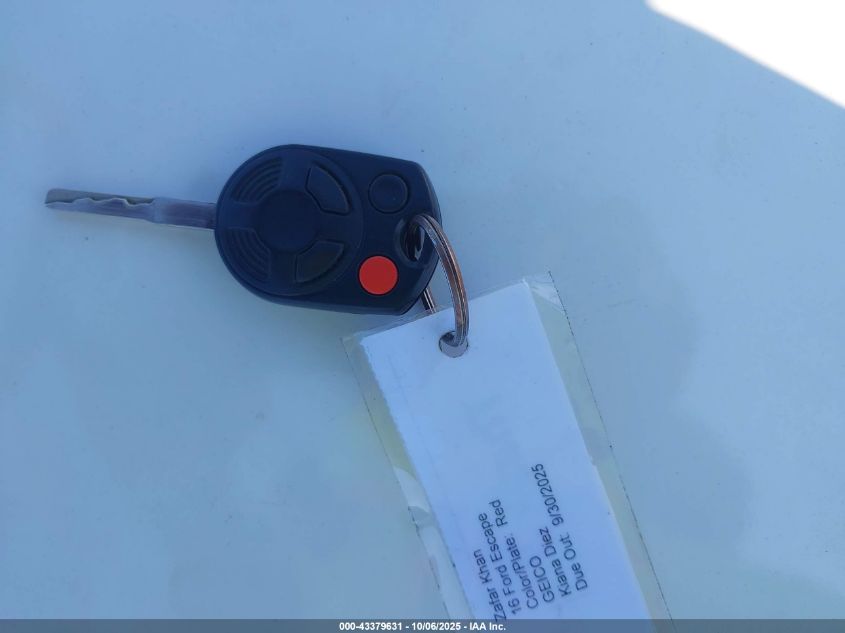 2016 Ford Escape Se VIN: 1FMCU9GXXGUA25222 Lot: 43379631