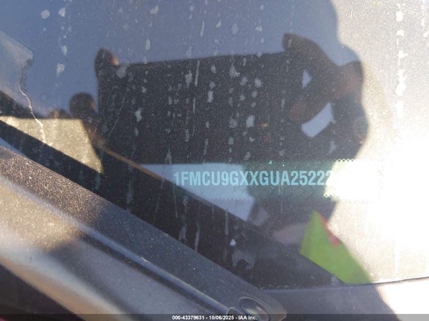 2016 Ford Escape Se VIN: 1FMCU9GXXGUA25222 Lot: 43379631