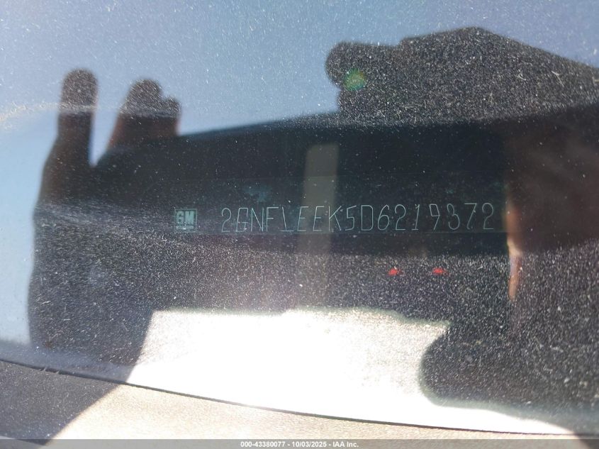 2013 Chevrolet Equinox 1Lt VIN: 2GNFLEEK5D6219372 Lot: 43380077