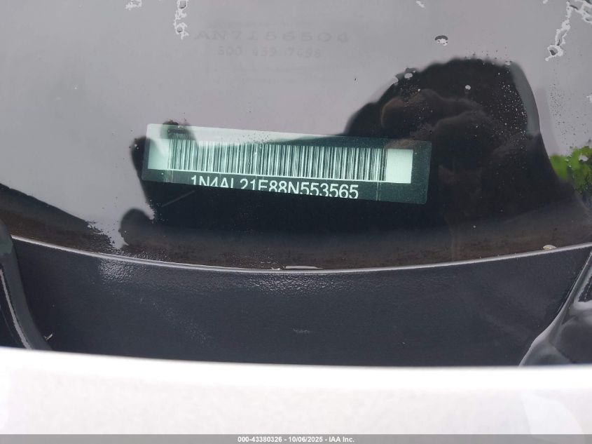 2008 Nissan Altima 2.5 S VIN: 1N4AL21E88N553565 Lot: 43380326