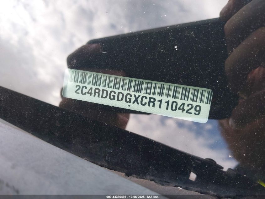 2012 Dodge Grand Caravan Crew VIN: 2C4RDGDGXCR110429 Lot: 43380493