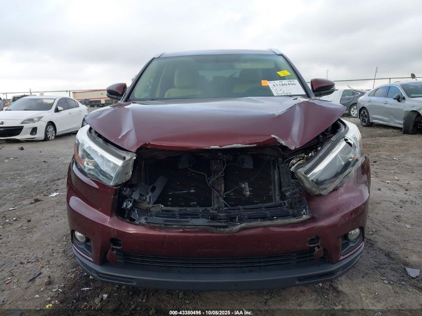 2016 Toyota Highlander Xle V6 VIN: 5TDJKRFHXGS301737 Lot: 43380496