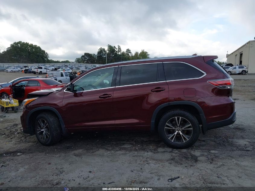 2016 Toyota Highlander Xle V6 VIN: 5TDJKRFHXGS301737 Lot: 43380496