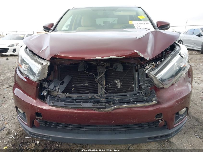 2016 Toyota Highlander Xle V6 VIN: 5TDJKRFHXGS301737 Lot: 43380496