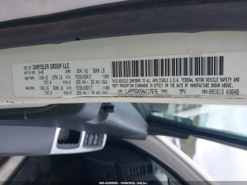 2010 Jeep Liberty Limited VIN: 1J4PP5GK5AW117676 Lot: 43380559