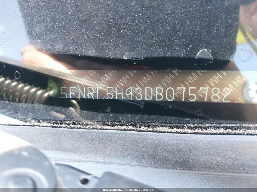 2013 Honda Odyssey Touring/Touring Elite VIN: 5FNRL5H93DB075782 Lot: 43380867