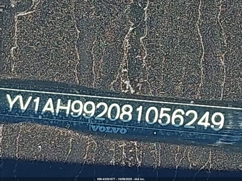 2008 Volvo S80 T6 VIN: YV1AH992081056249 Lot: 43381077