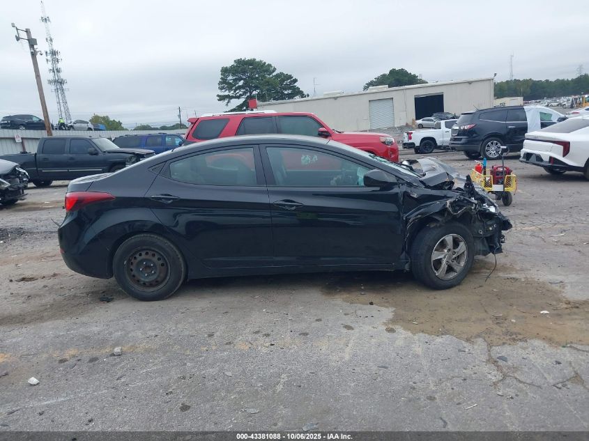 2014 Hyundai Elantra Se VIN: 5NPDH4AE7EH499787 Lot: 43381088