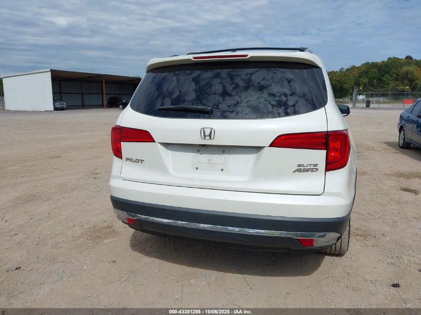 2017 Honda Pilot Elite VIN: 5FNYF6H00HB002353 Lot: 43381286