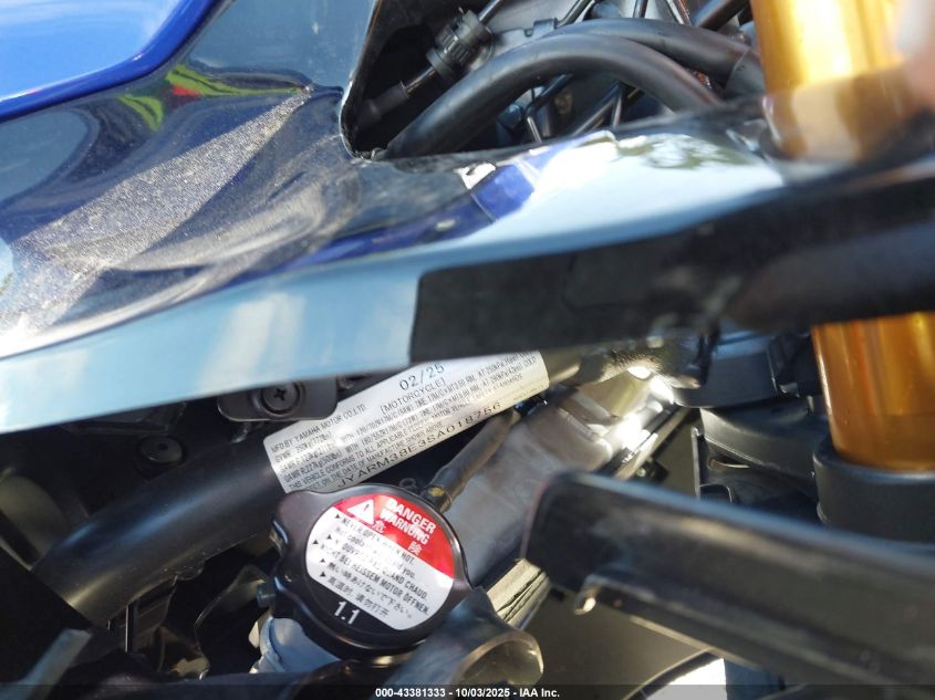 2025 Yamaha Yzfr7 VIN: JYARM38E3SA018756 Lot: 43381333