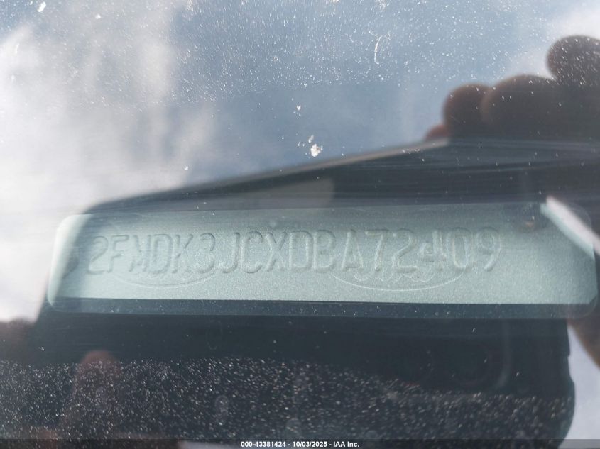 2013 Ford Edge Sel VIN: 2FMDK3JCXDBA72409 Lot: 43381424