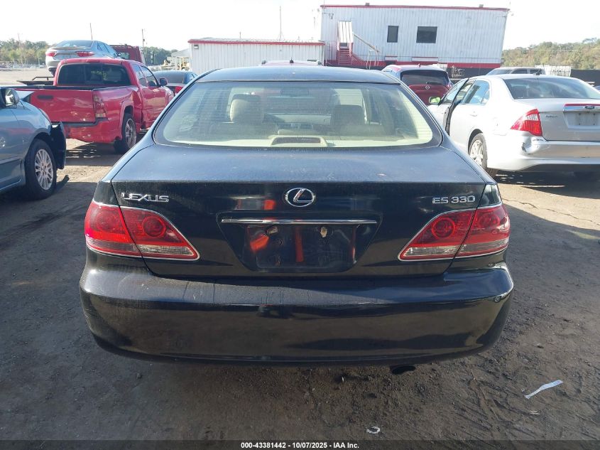 2005 Lexus Es 330 VIN: JTHBA30G655072771 Lot: 43381442