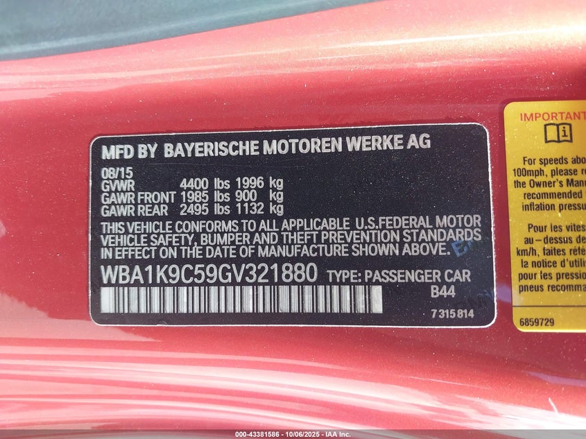 2016 BMW 228I WBA1K9C59GV321880