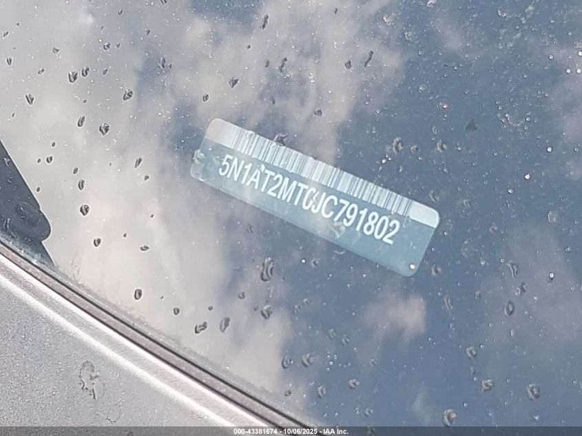 2018 Nissan Rogue Sv VIN: 5N1AT2MT0JC791802 Lot: 43381674