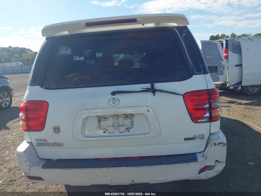 2003 Toyota Sequoia Limited V8 VIN: 5TDZT38A03S202707 Lot: 43381735
