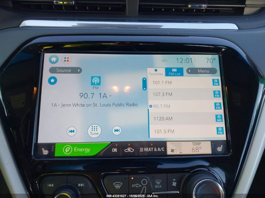 2018 Chevrolet Bolt Ev Premier VIN: 1G1FX6S06J4115274 Lot: 43381827