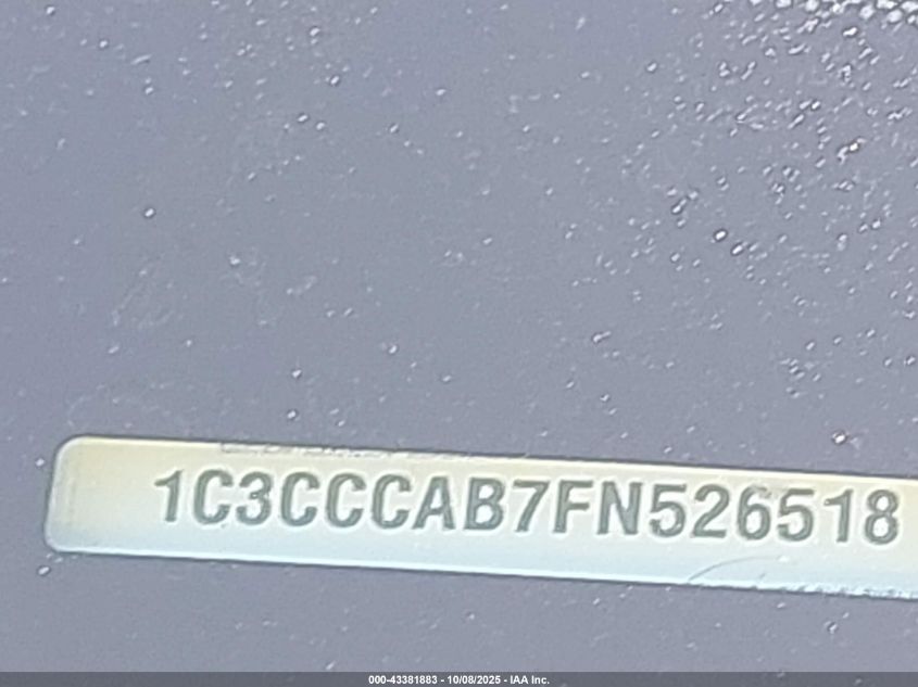 2015 Chrysler 200 Limited VIN: 1C3CCCAB7FN526518 Lot: 43381883