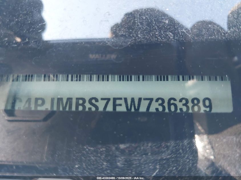 2015 Jeep Cherokee Trailhawk VIN: 1C4PJMBS7FW736389 Lot: 43382485