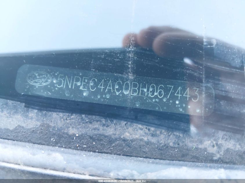 2011 Hyundai Sonata Se VIN: 5NPEC4AC0BH067443 Lot: 43382526