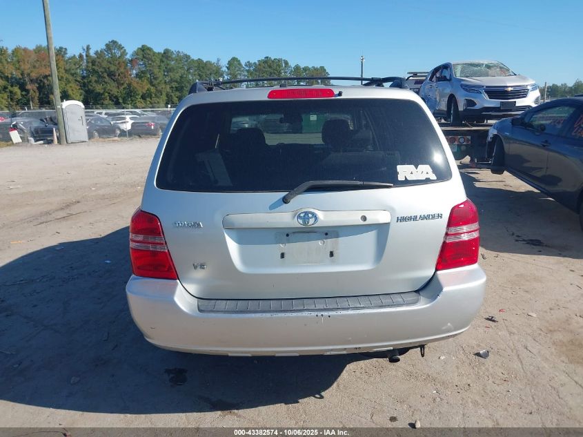 2003 Toyota Highlander V6 VIN: JTEGF21A730081109 Lot: 43382574