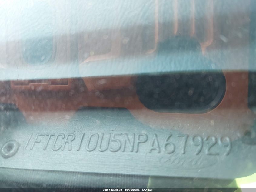 1992 Ford Ranger VIN: 1FTCR10U5NPA67929 Lot: 43382639