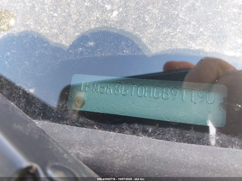 2017 Ford Explorer Sport VIN: 1FM5K8GT0HGB91190 Lot: 43382716