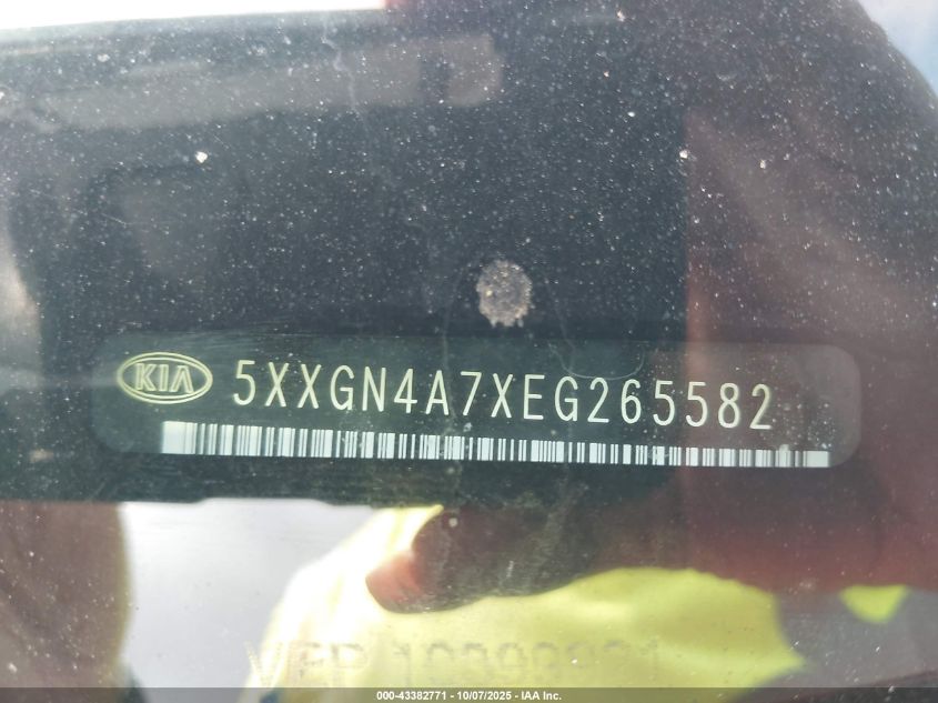 2014 Kia Optima Ex VIN: 5XXGN4A7XEG265582 Lot: 43382771