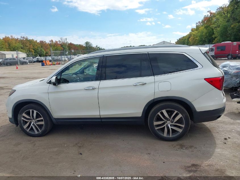 2017 Honda Pilot Touring VIN: 5FNYF6H92HB003020 Lot: 43382805