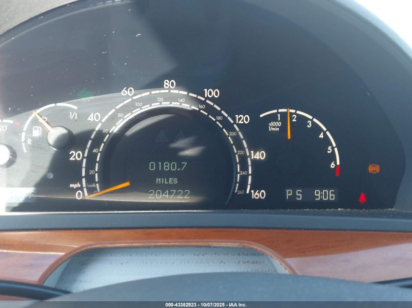 2001 Mercedes-Benz S 430 VIN: WDBNG70J91A143462 Lot: 43382923