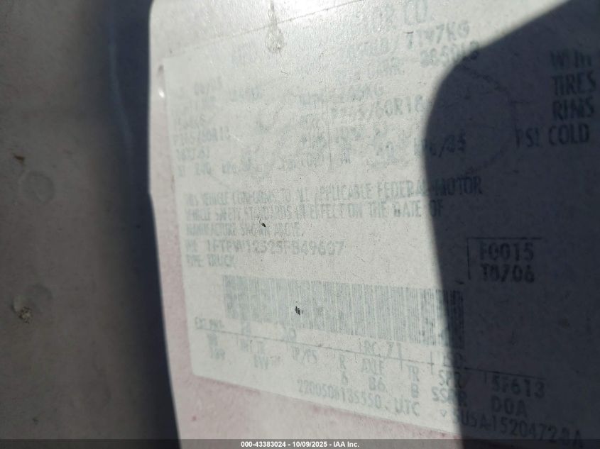 2008 Ford F-150 60Th Anniversary/Fx4/King Ranch/Lariat/Limited/Xlt VIN: 1FTPW145X8FA85236 Lot: 43383024