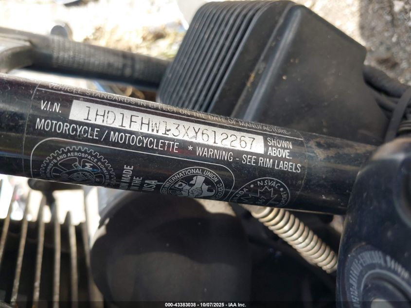 1999 Harley-Davidson Flhpi VIN: 1HD1FHW13XY612267 Lot: 43383038