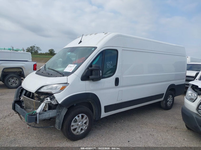 2024 Ram Promaster 3500 Cargo Van Slt High Roof 159 Wb Ext VIN: 3C6MRVJG8RE100908 Lot: 43383177