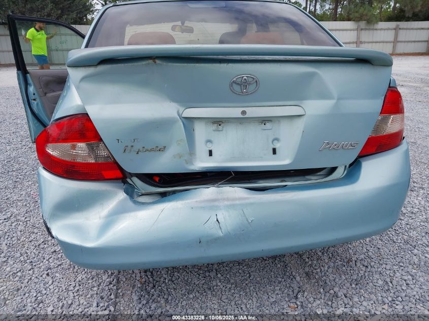 2001 Toyota Prius VIN: JT2BK12U910021710 Lot: 43383226