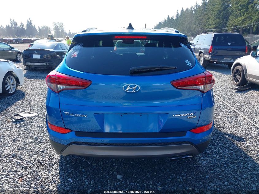 2016 Hyundai Tucson Limited VIN: KM8J3CA21GU221649 Lot: 43383265