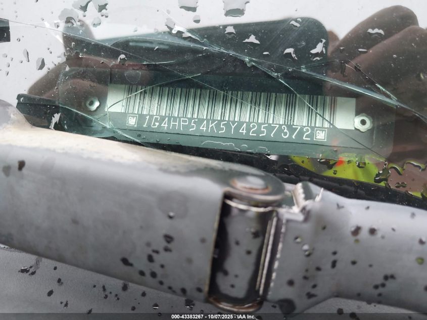 2000 Buick Lesabre Custom VIN: 1G4HP54K5Y4257372 Lot: 43383267