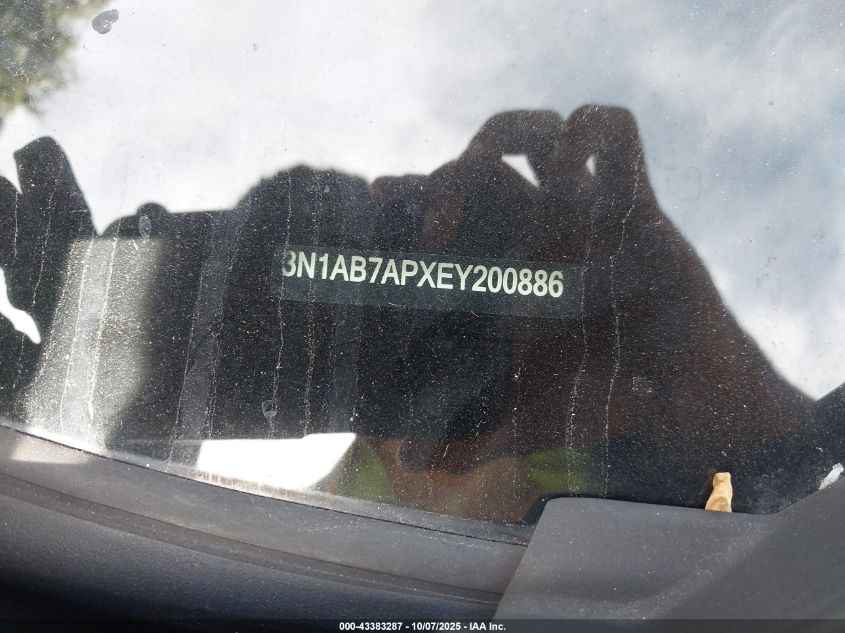 2014 Nissan Sentra Sv VIN: 3N1AB7APXEY200886 Lot: 43383287