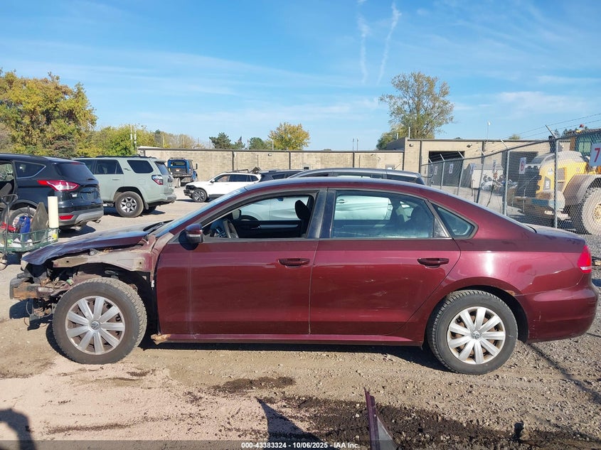 2013 VOLKSWAGEN PASSAT 2.5L S 1VWAP7A39DC095953