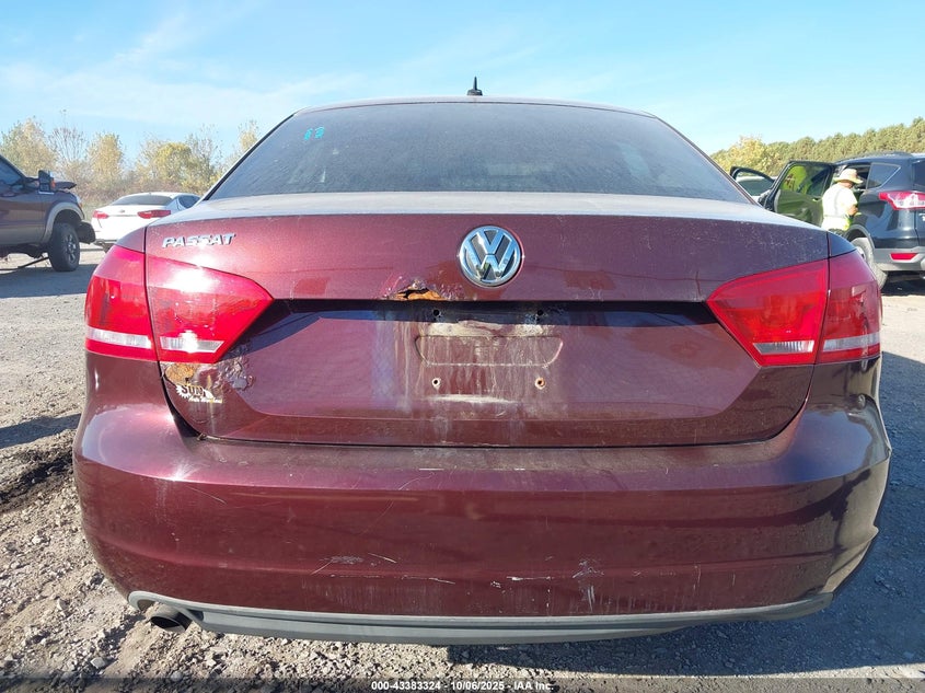 2013 VOLKSWAGEN PASSAT 2.5L S 1VWAP7A39DC095953