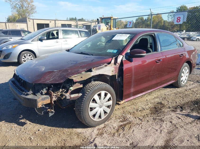 2013 VOLKSWAGEN PASSAT 2.5L S 1VWAP7A39DC095953