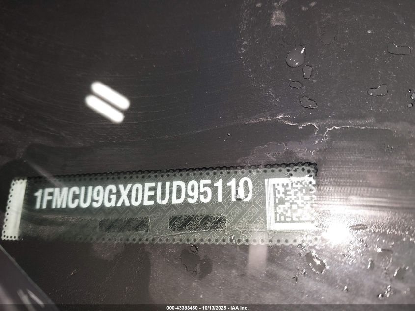 2014 Ford Escape Se VIN: 1FMCU9GX0EUD95110 Lot: 43383450